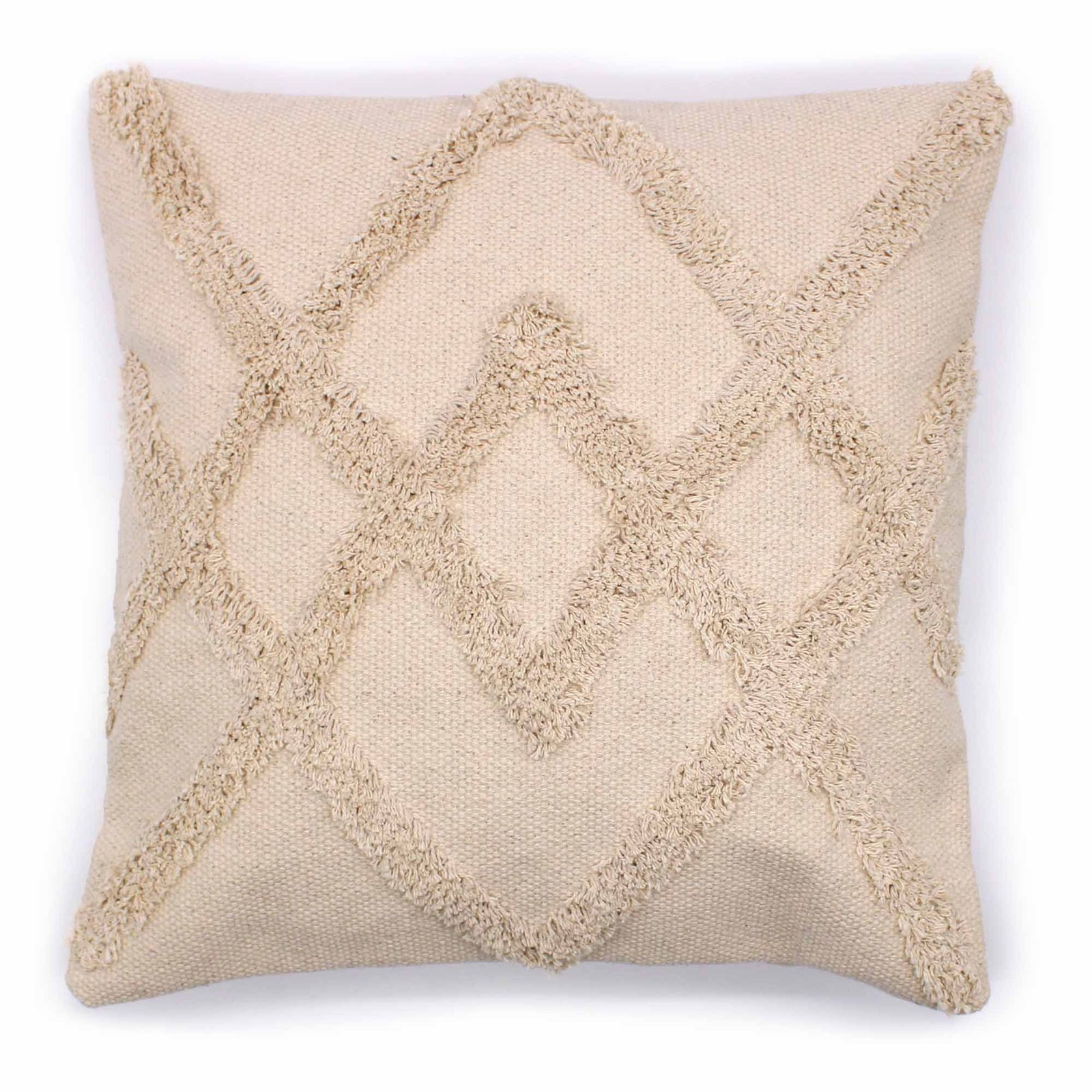 cream cushion cover lux criss-cross weave woven cotton texture