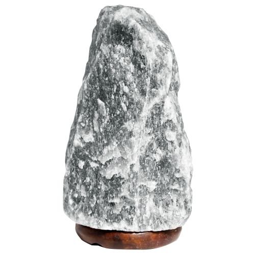 salt lamp night light grey himalayan wooden base
