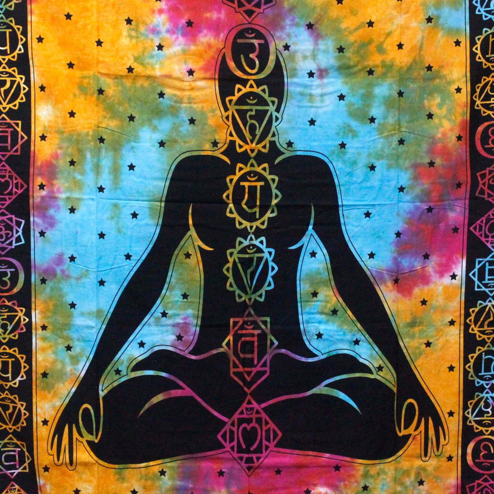 cotton bedspread chakra buddha design single bed print