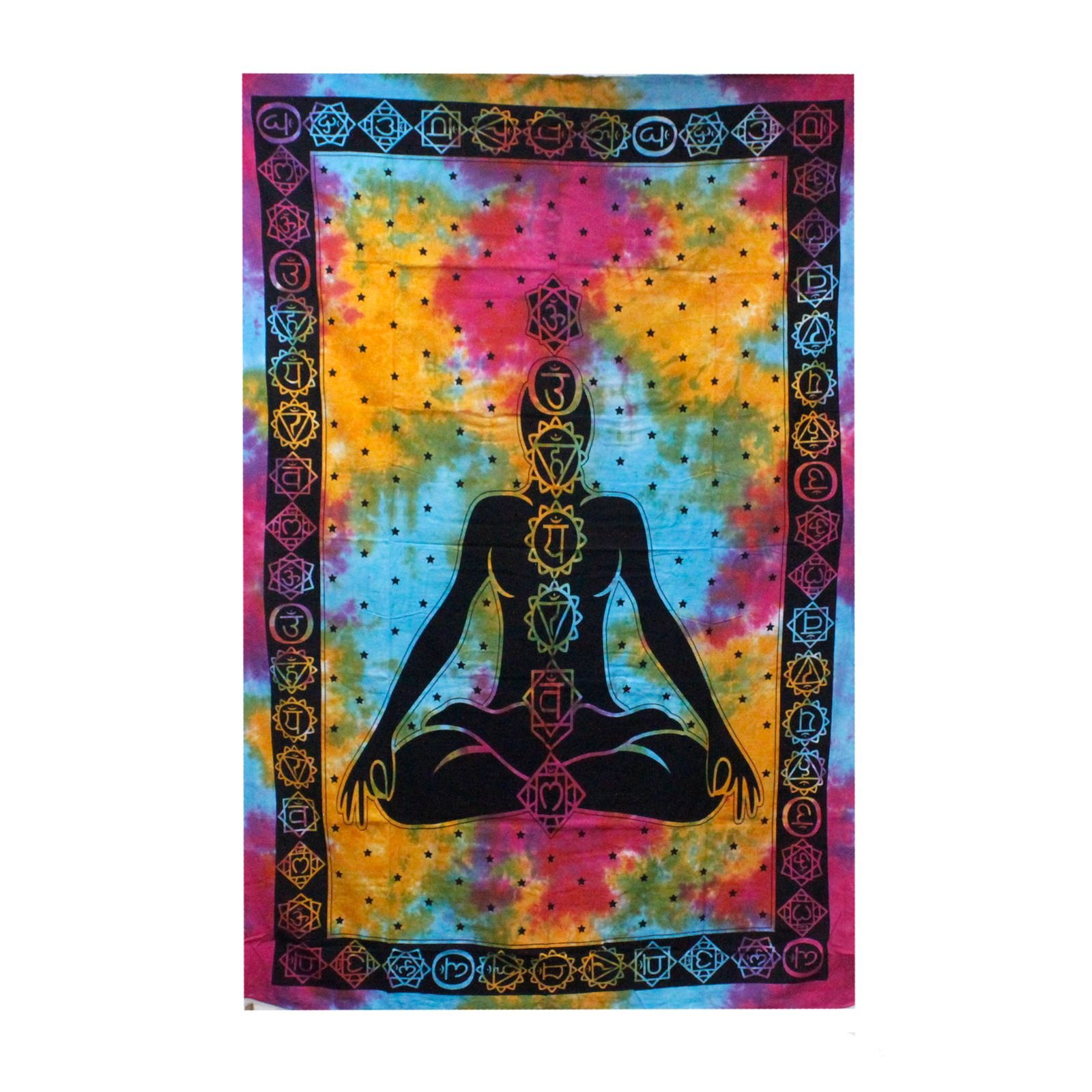 buddha wall hanging chakra design cotton single bed