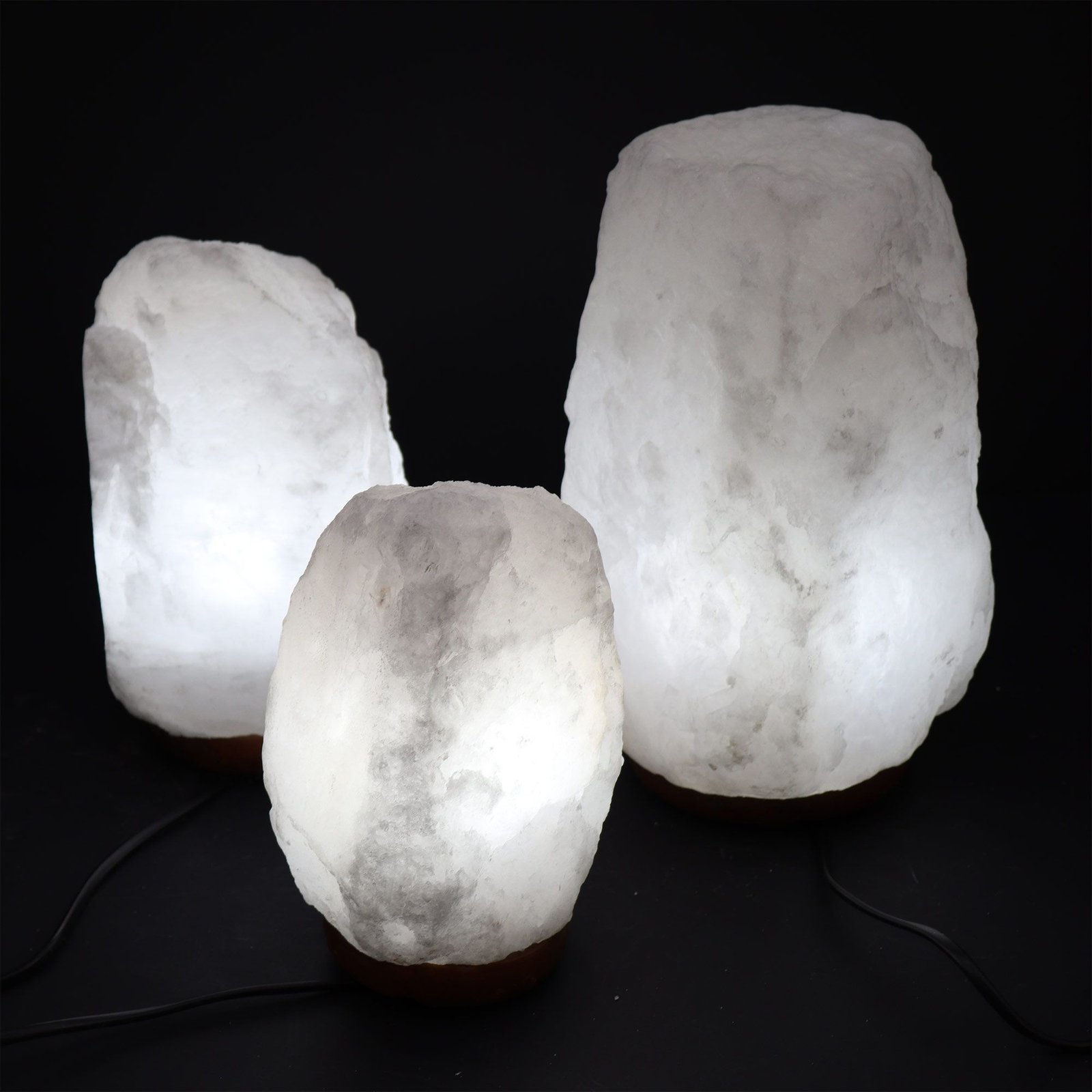 salt lamp wooden base crystal himalayan natural design