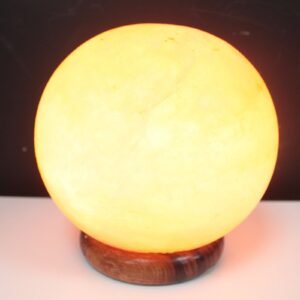 round ball salt lamp himalayan carved wooden base