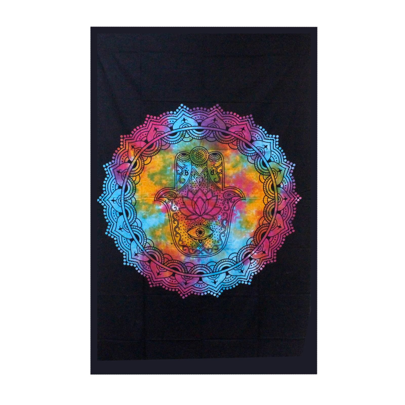 hamsa wall hanging black design cotton single bed