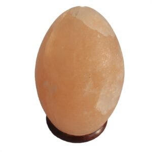 salt lamp egg shaped himalayan carved wooden base