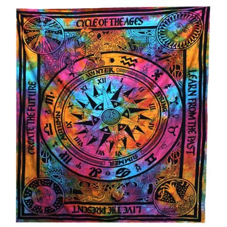 circle of life mandala tapestry cotton double bedspread