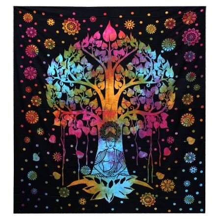 bodhi tree wall hanging cotton single bed printed