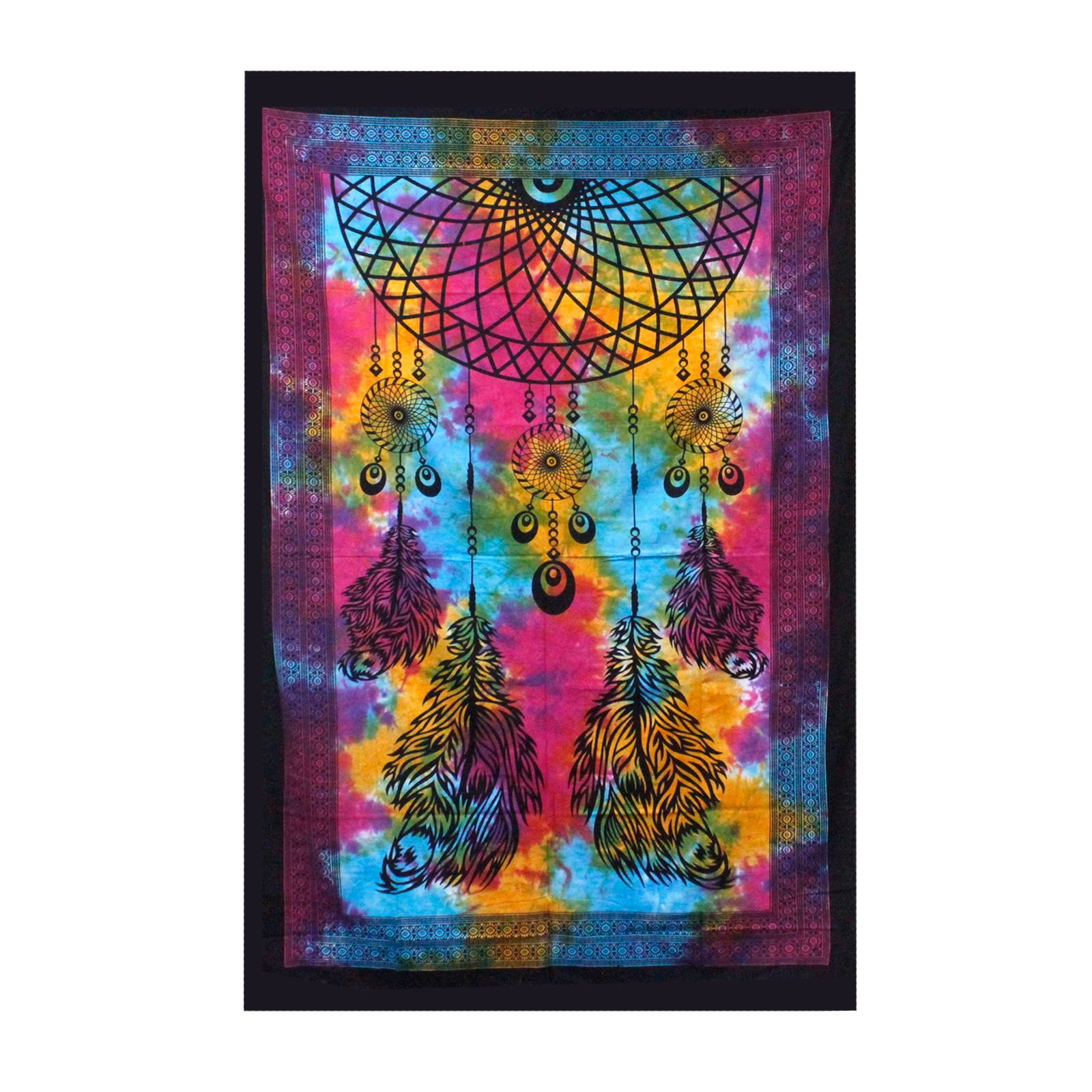dreamcatcher bedspread cotton single bed hand printed