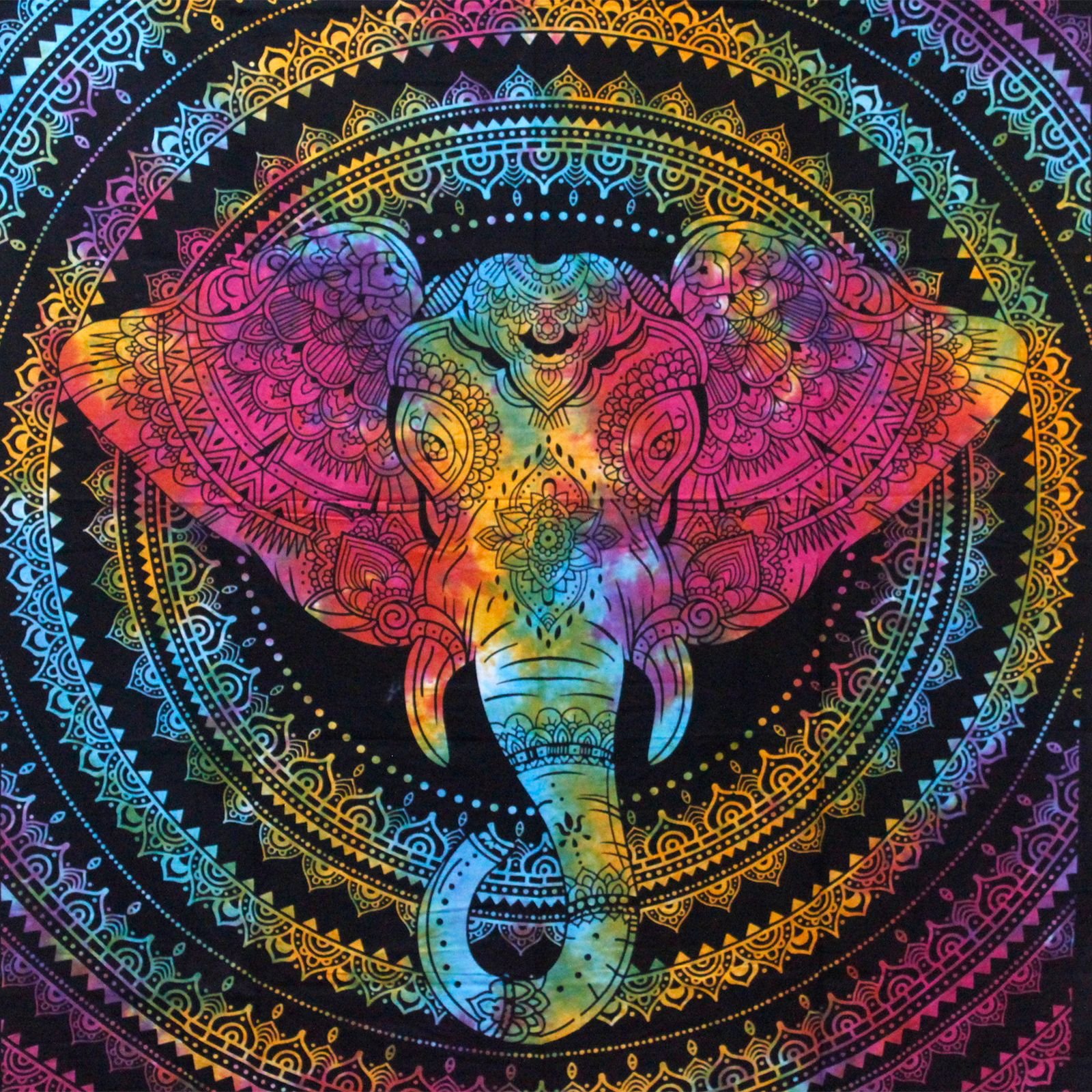 double bedspread elephant head design natural cotton